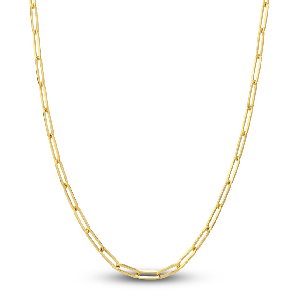 Paper Clip Chain Necklace 18K Yellow Gold 20" 3.8mm g3wDKtal