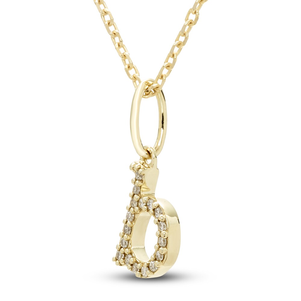 Diamond Initial B Pendant Necklace 1/20 ct tw Round 10K Yellow Gold 18\" g4jmWkOl