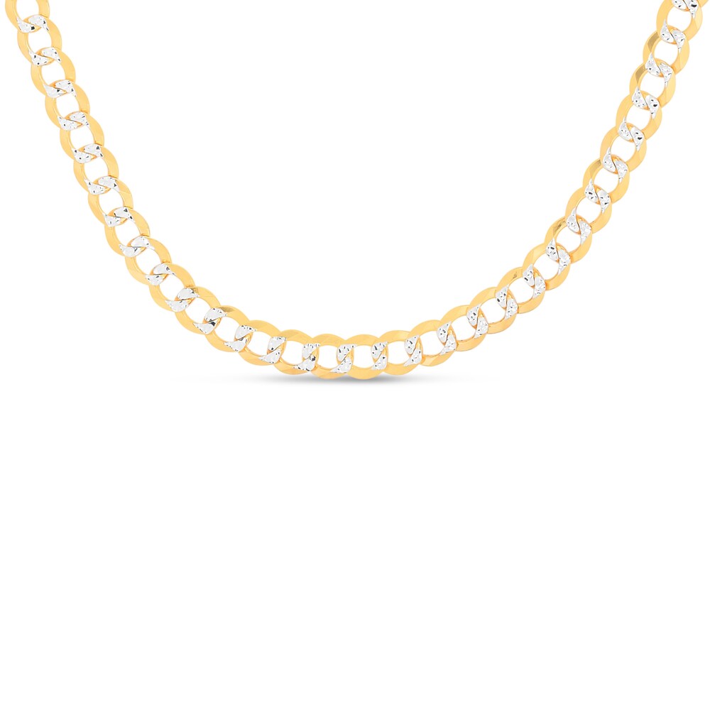 Two-Tone Curb Chain Necklace 14K Yellow Gold 20" g6ve4MRA