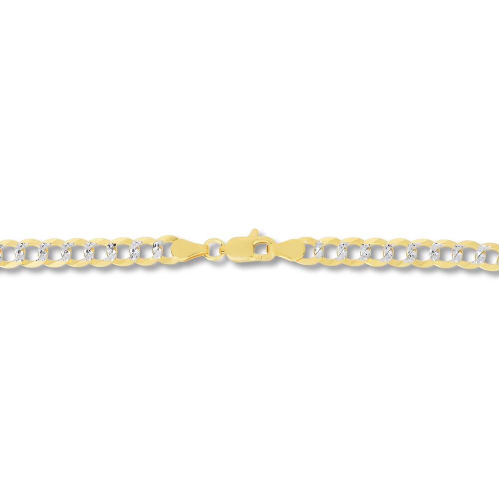 Two-Tone Curb Chain Necklace 14K Yellow Gold 20\" g6ve4MRA