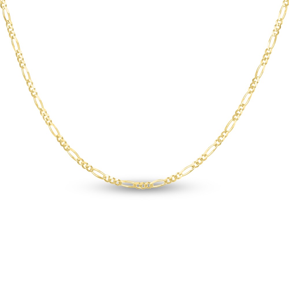 Figaro Chain Necklace 14K Yellow Gold 20" g7bhuT7o