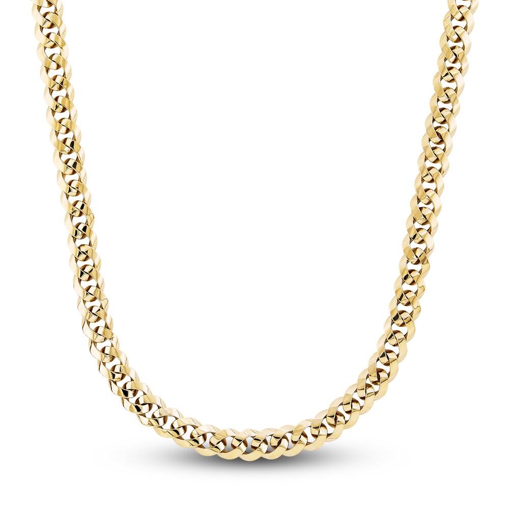 Italia D'Oro Men's Monaco Chain Necklace 14K Yellow Gold 24" g8o7EfiC