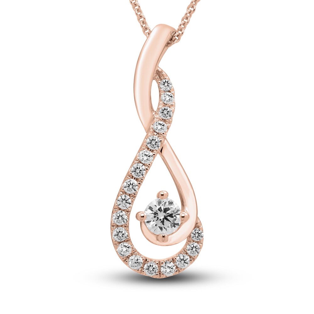 Hearts Desire Diamond Necklace 1/2 ct tw Round 18K Rose Gold gBZH3YUo