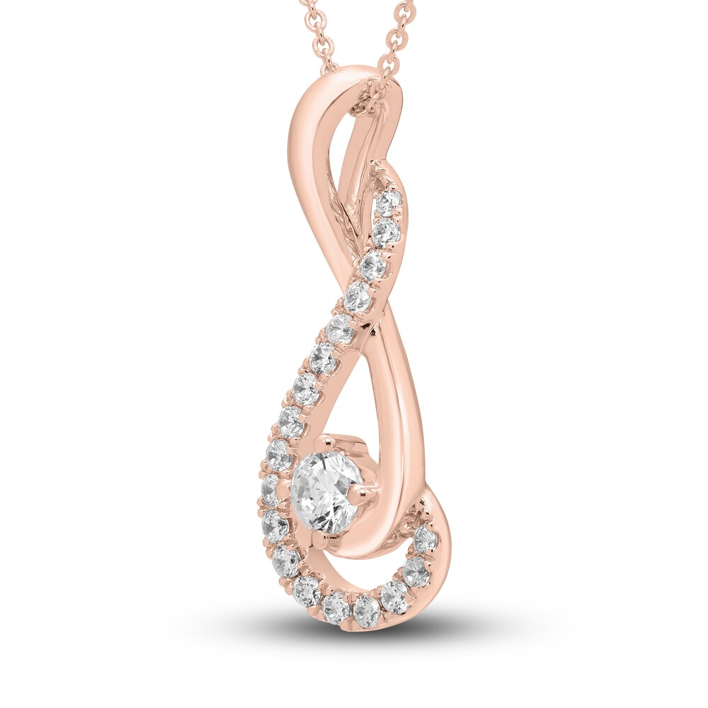 Hearts Desire Diamond Necklace 1/2 ct tw Round 18K Rose Gold gBZH3YUo