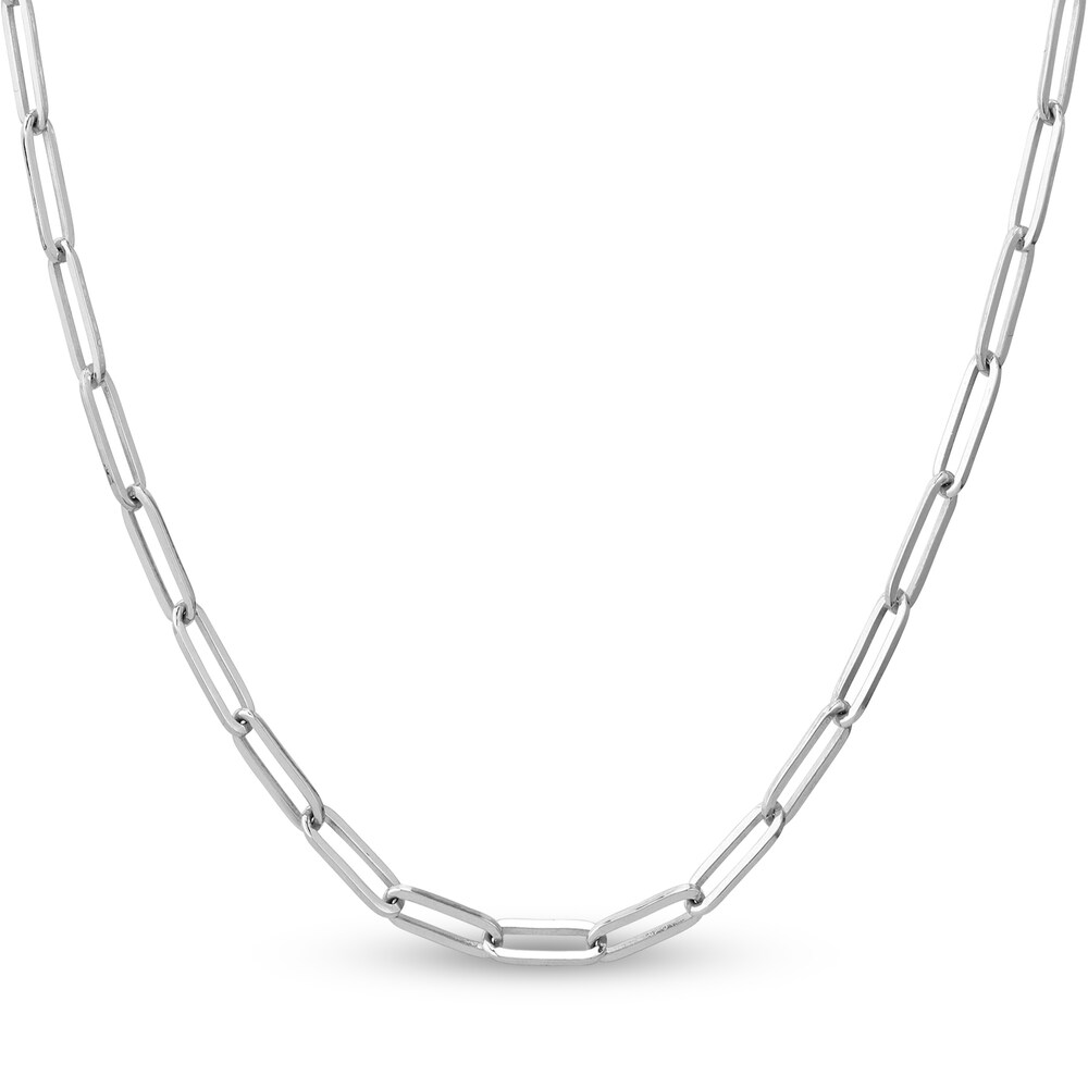 Paper Clip Chain Necklace 14K White Gold 16\" gF3mJ3tm