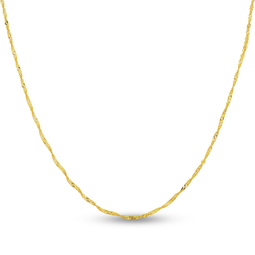 Singapore Chain Necklace 14K Yellow Gold 24" gLe9Iore