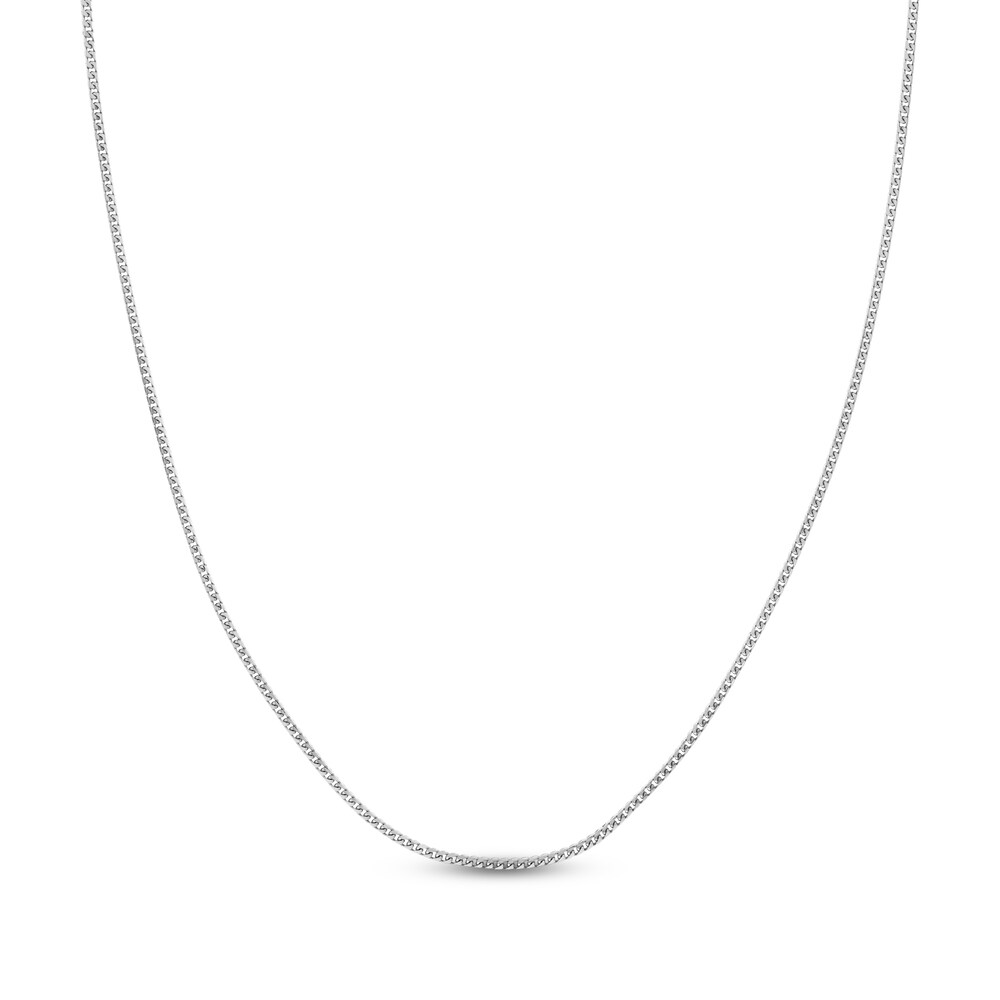 Figaro Chain Necklace 14K White Gold 24" gWt2bF0n