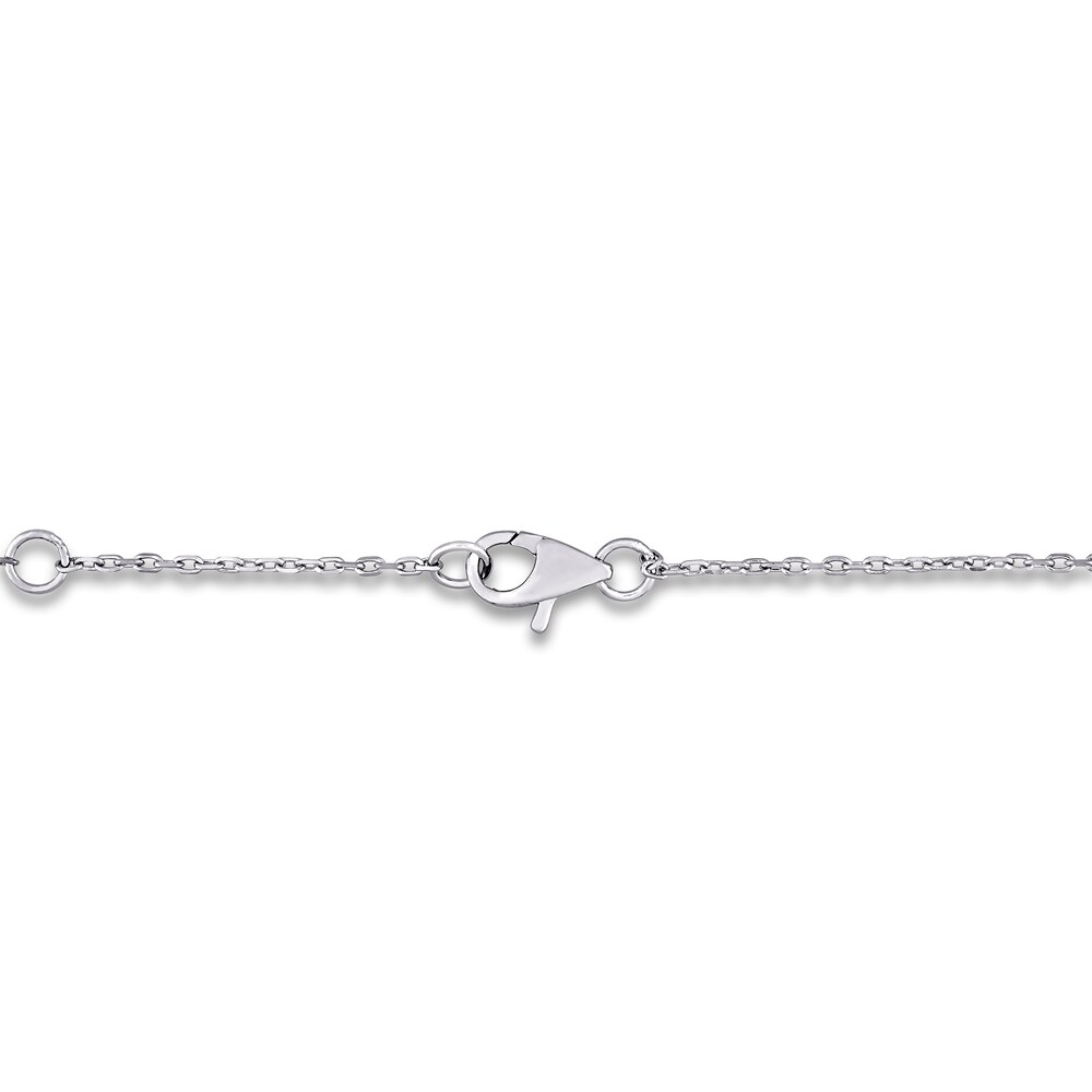 Diamond Bar Necklace 1/2 ct tw Round 14K White Gold 16\" gYmbTLSh