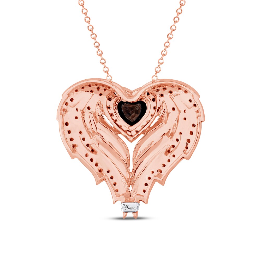 Pnina Tornai Black Diamond Necklace 1-3/8 ct tw Round/Heart 14K Rose Gold gajdh4VI