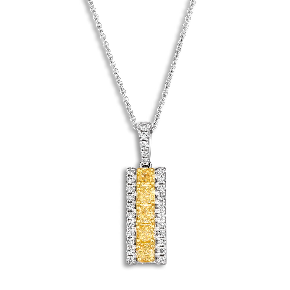Le Vian Sunny Yellow Diamond Pendant Necklace 3/4 ct tw Round 14K Two-Tone Gold 19" geFbVN7W