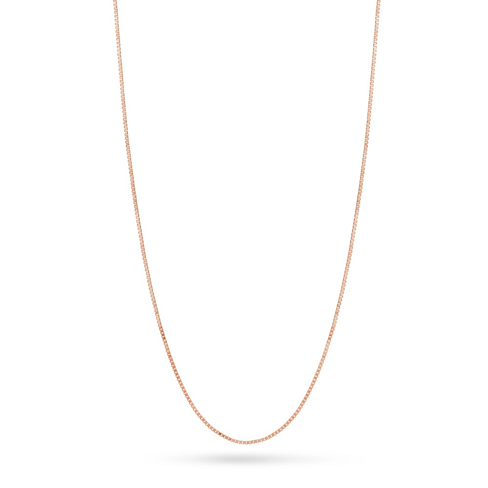Box Chain Necklace 14K Rose Gold 18" gg6S1FZL