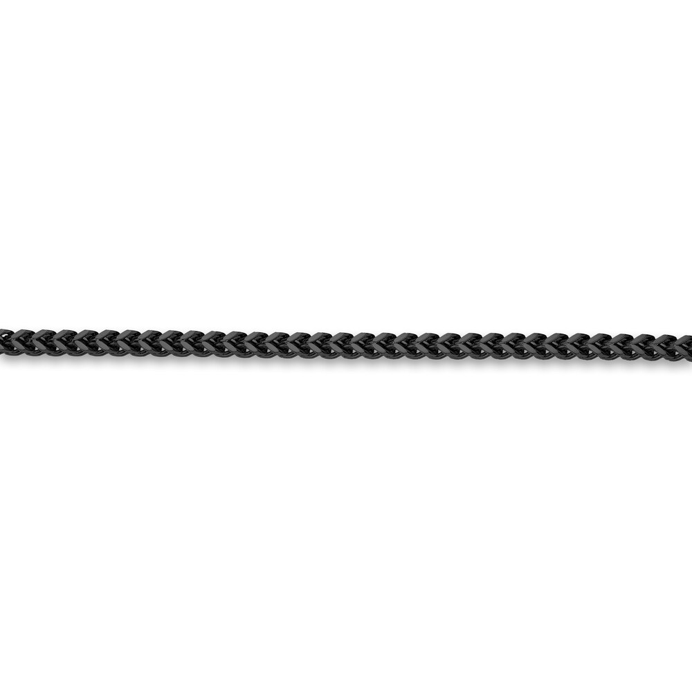 Men\'s Foxtail Chain Black Ion-Plated Stainless Steel 4mm 24\" glL3RKYX