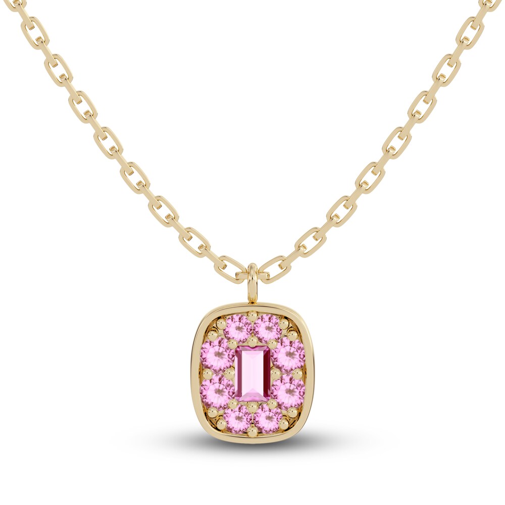 Juliette Maison Natural Pink Tourmaline Pendant Necklace 10K Yellow Gold gnHKVeFq