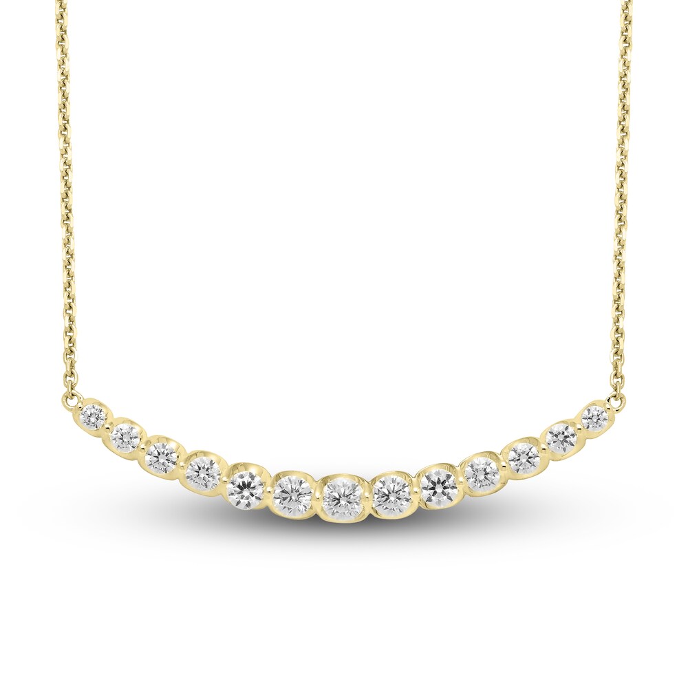 Hearts Desire Diamond Necklace 1-3/8 ct tw Round 18K Yellow Gold h4vbdzbe