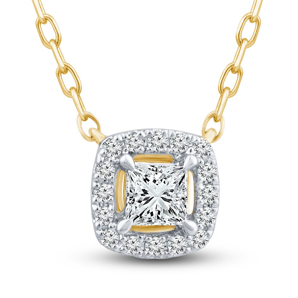 Diamond Necklace 1/4 ct tw Round 10K Yellow Gold h9fRHDX9