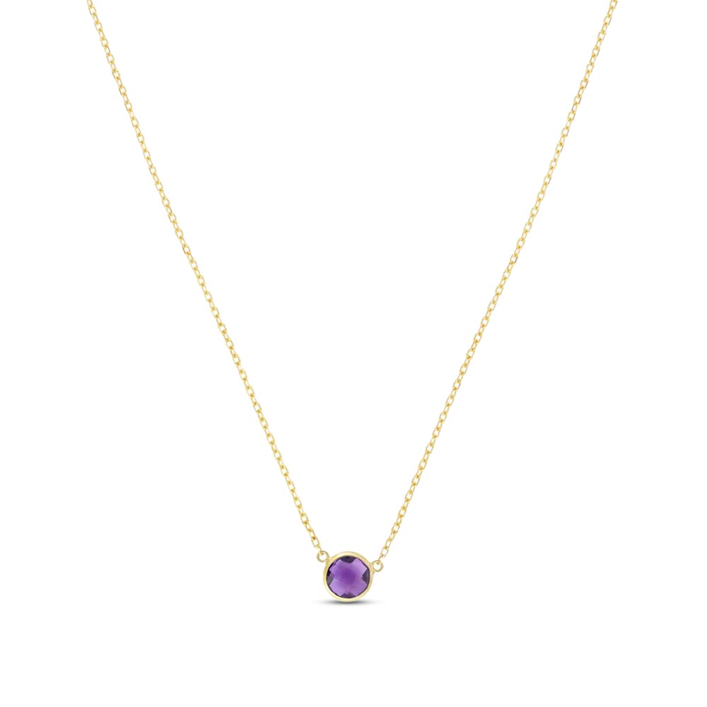 Natural Amethyst Necklace 14K Yellow Gold hBSCFSpa