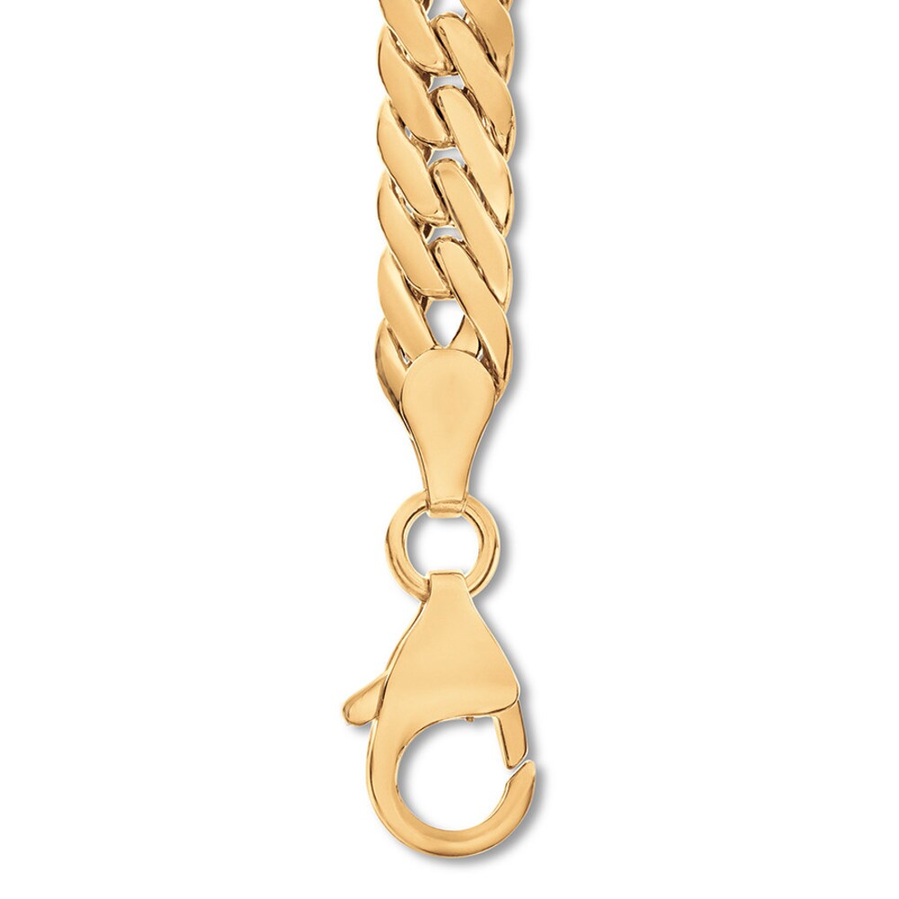 Double Curb Link Chain 10K Yellow Gold 22\" Length hCrnR29K