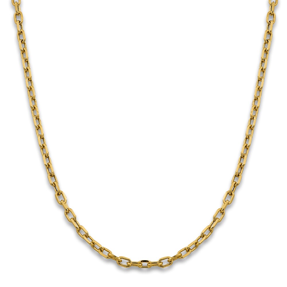 Men\'s Cable Chain Necklace 14K Yellow Gold 20\" 4.9mm hGMm2040
