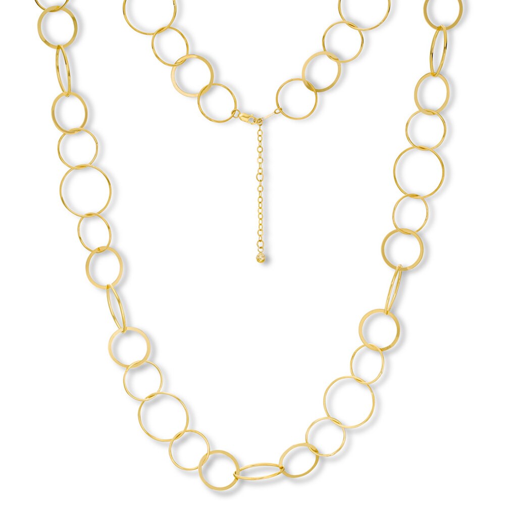 Circle Link Necklace 10K Yellow Gold 30\" hGqXqFAW