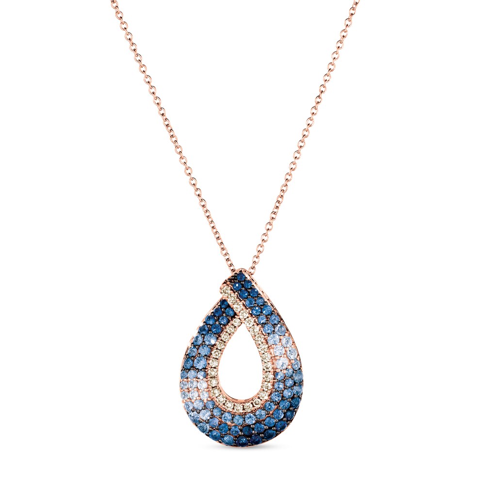 Le Vian Natural Sapphire Necklace 1/5 ct tw Diamonds 14K Strawberry Gold hGtpmJQW