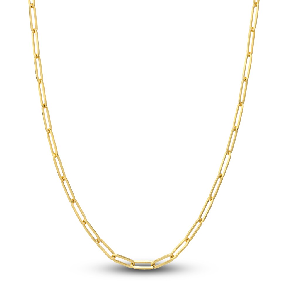 Paper Clip Chain Necklace 18K Yellow Gold 18" 3.8mm hH46GDVo