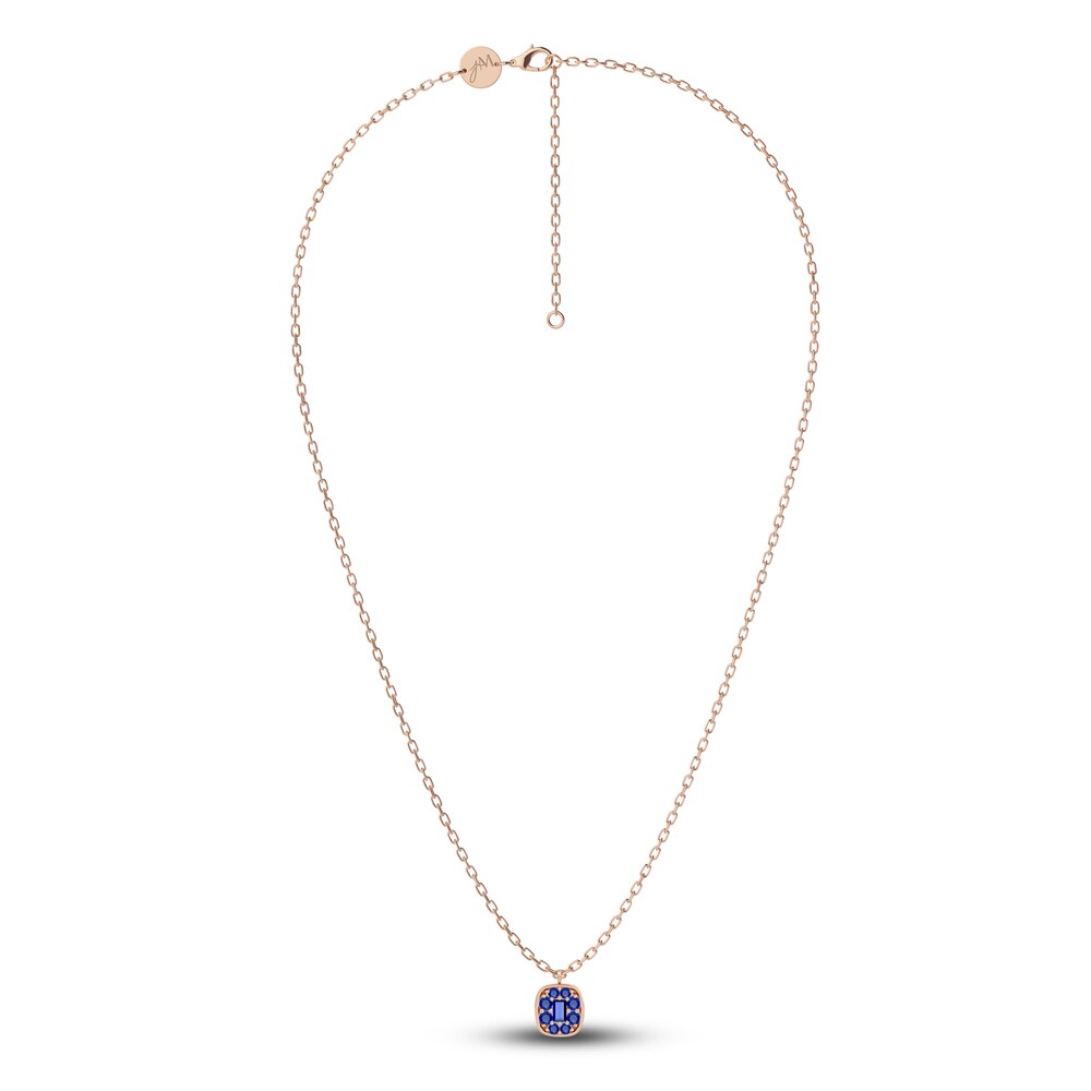 Juliette Maison Natural Blue Sapphire Pendant Necklace 10K Rose Gold hKG8EL2R