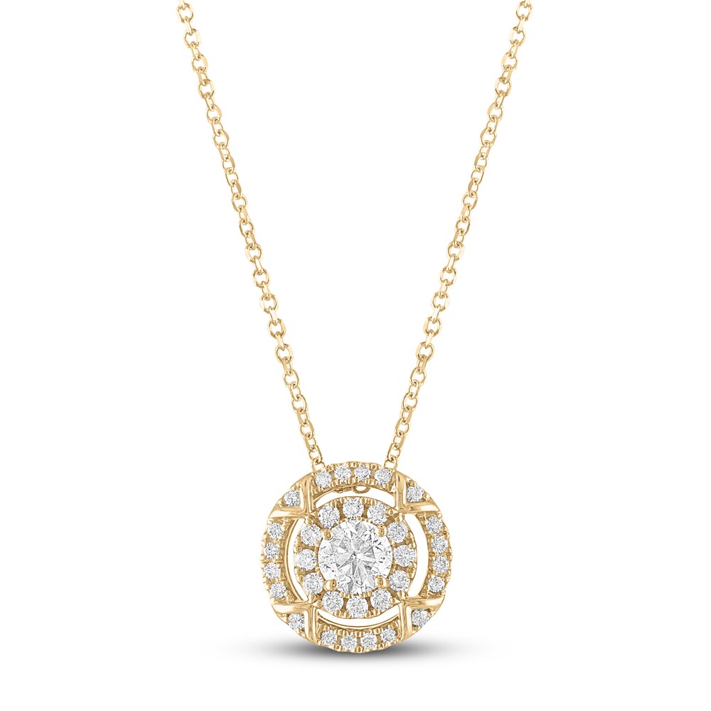 Vera Wang WISH Diamond Necklace 3/4 ct tw Round 10K Yellow Gold hNG3d0Zw