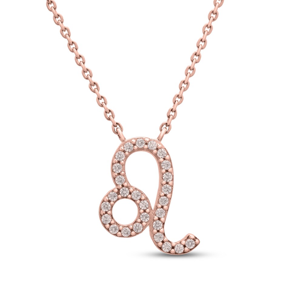 Diamond Leo Necklace 1/10 ct tw 10K Rose Gold hW0wsefa