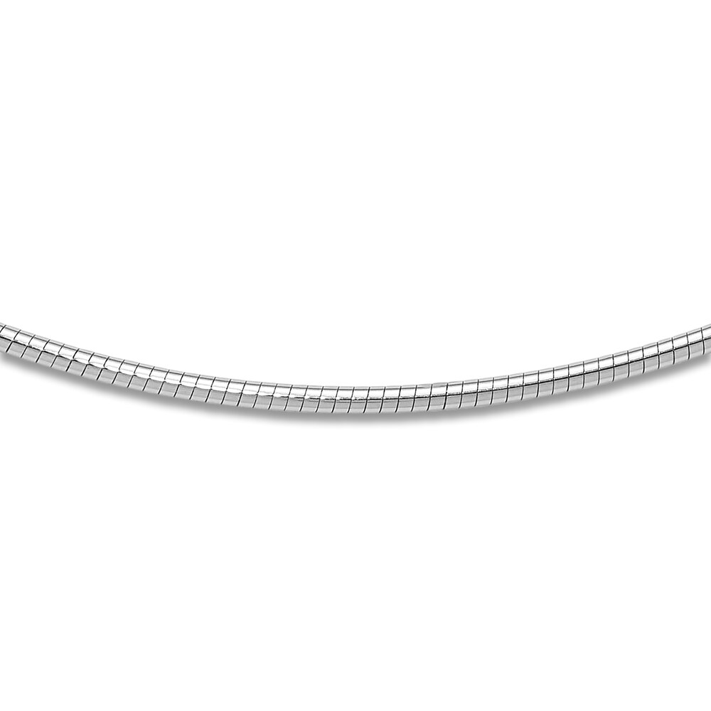 Omega Chain Necklace 14K White Gold 18" 2.0mm htcm6aFm