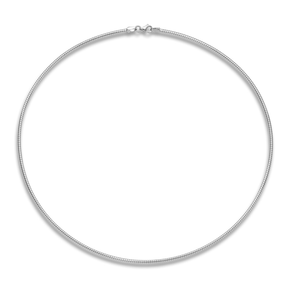 Omega Chain Necklace 14K White Gold 18\" 2.0mm htcm6aFm