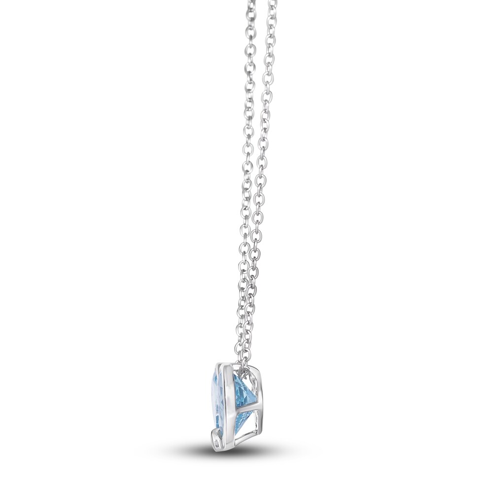 Le Vian Natural Aquamarine Heart Pendant Necklace 14K Vanilla Gold 18\" huTohCIy