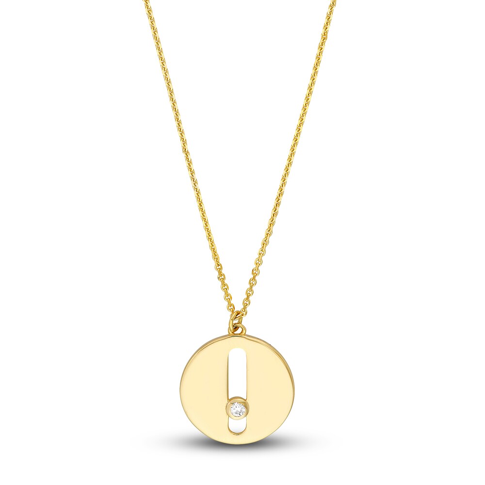 Cut-Out Medallion Necklace Diamond Accent 14K Yellow Gold 16" hvSW7bQ5