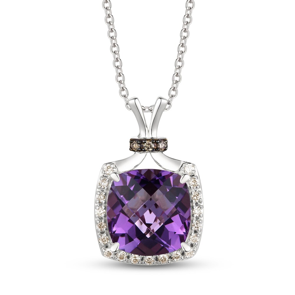 Le Vian Natural Amethyst Necklace 1/8 ct tw Diamonds 14K Vanilla Gold i0qMf6AO