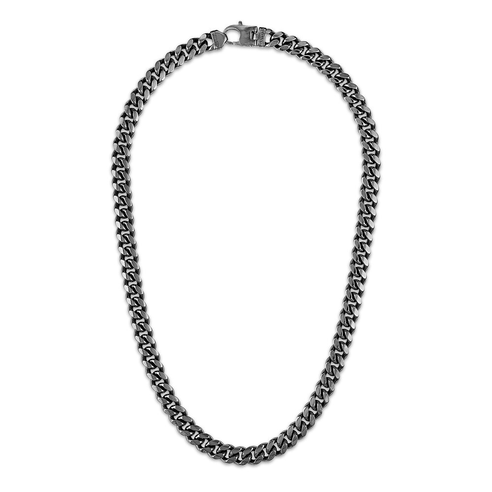 1933 by Esquire Men\'s Cuban Link Chain Necklace Black Ruthenium/Sterling Silver iCZvLgAQ