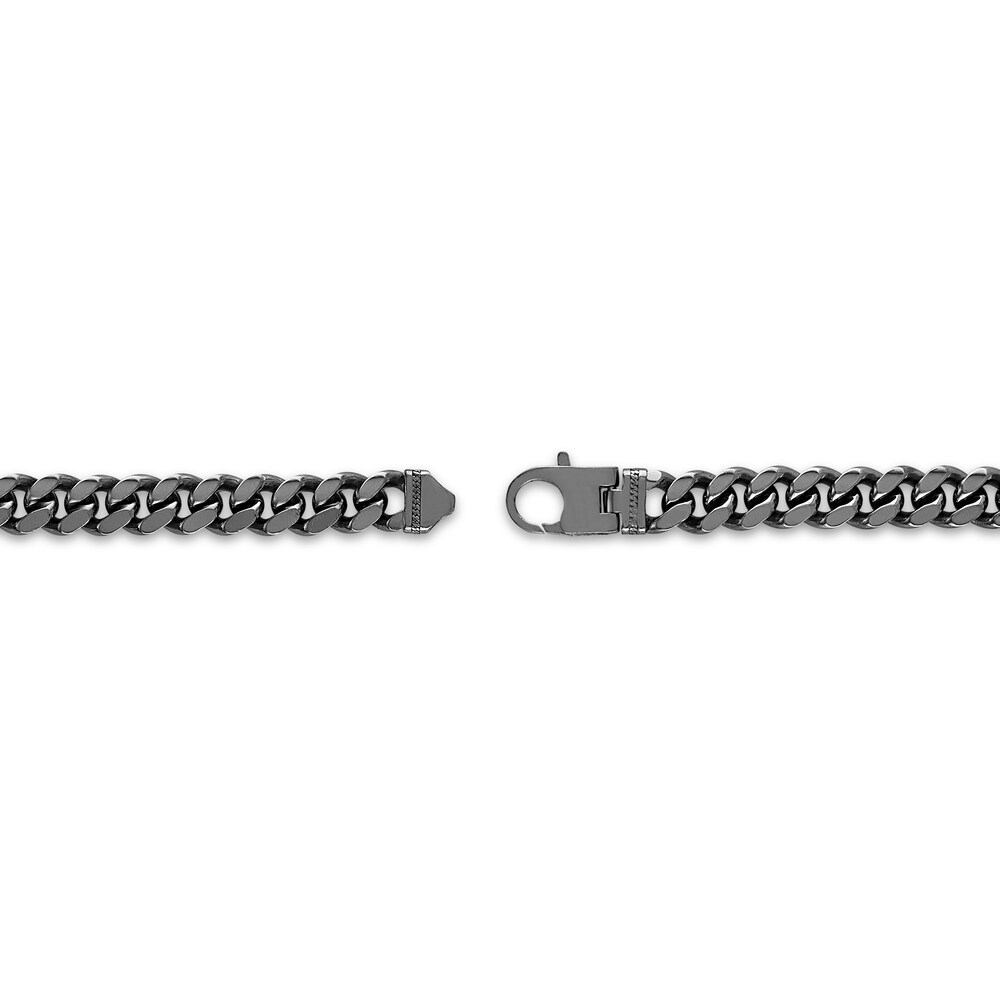 1933 by Esquire Men\'s Cuban Link Chain Necklace Black Ruthenium/Sterling Silver iCZvLgAQ