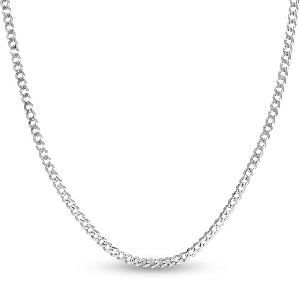 Light Curb Link Necklace 14K White Gold 22" iTBrla0u