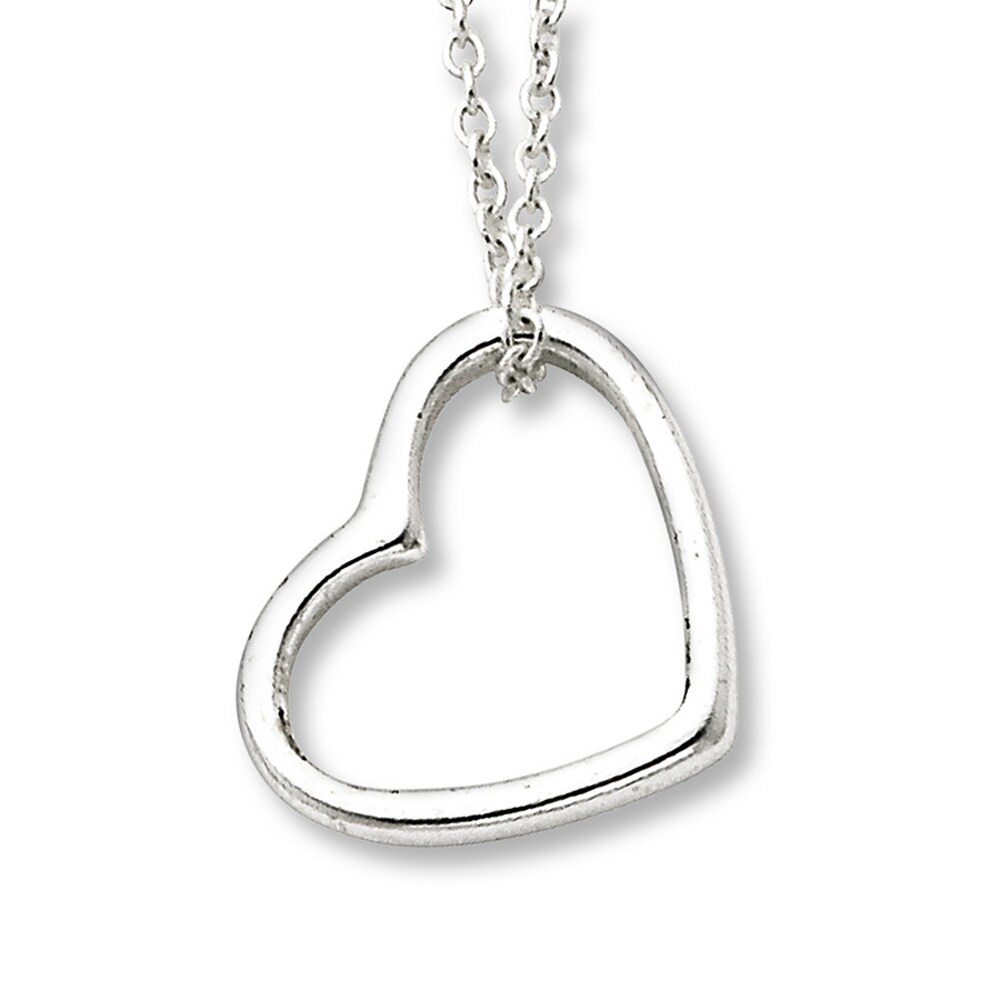 Heart Necklace Sterling Silver 16 Length iXpFHy63 [iXpFHy63]