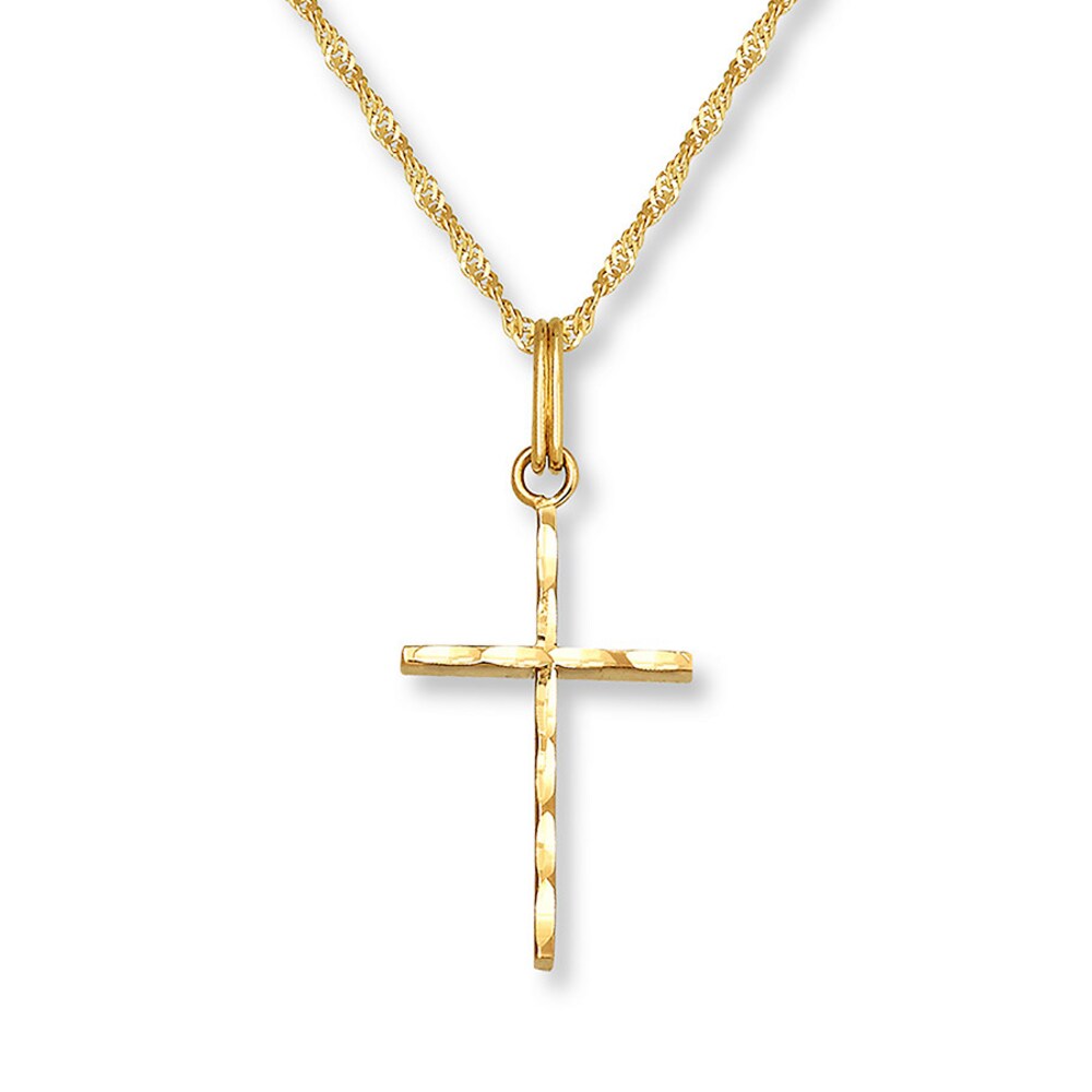 Petite Cross Necklace 14K Yellow Gold iaObpsHD