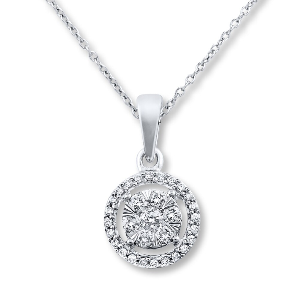 Diamond Editions Necklace 1/6 ct tw 10K White Gold iagklhHA