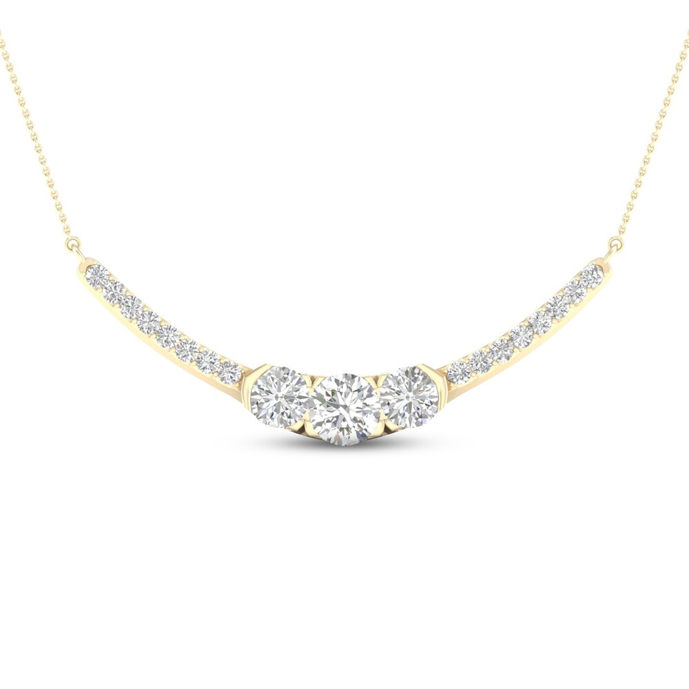 Diamond Necklace 1/2 ct tw Round 10K Yellow Gold idFJa9CO