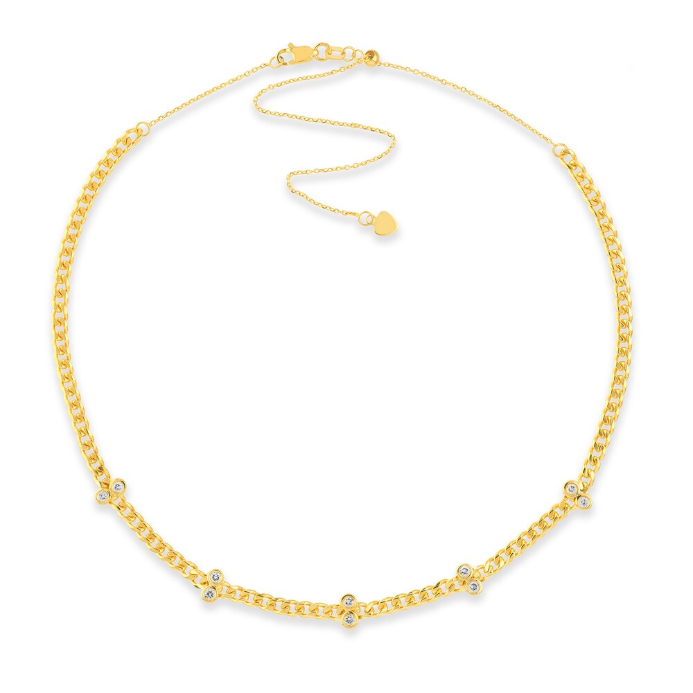 Diamond Choker Necklace 1/3 ct tw Round 14K Yellow Gold iiew3v9p