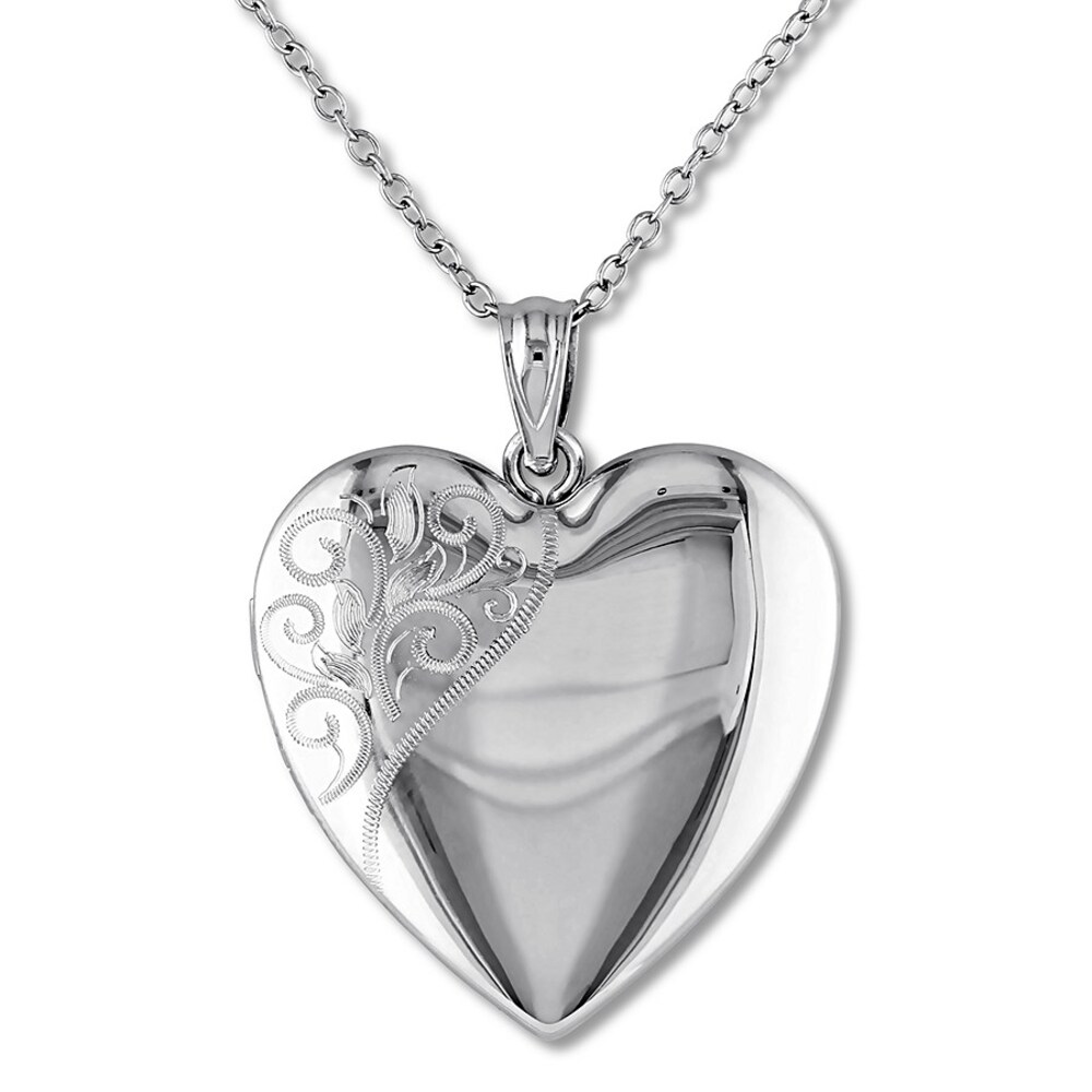 Heart Swirl Locket Necklace Sterling Silver ikYHPuzB