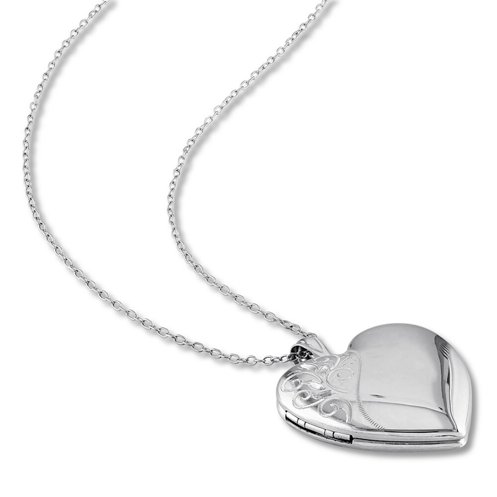 Heart Swirl Locket Necklace Sterling Silver ikYHPuzB