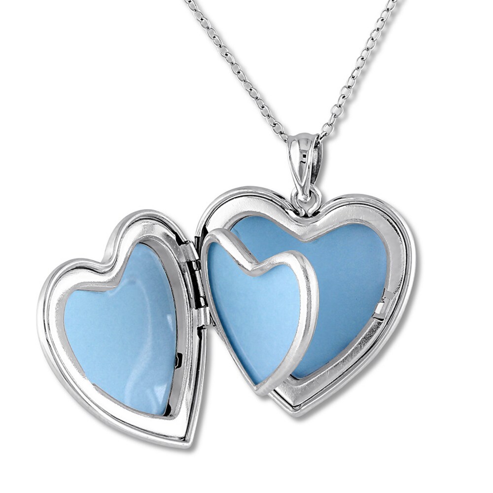 Heart Swirl Locket Necklace Sterling Silver ikYHPuzB