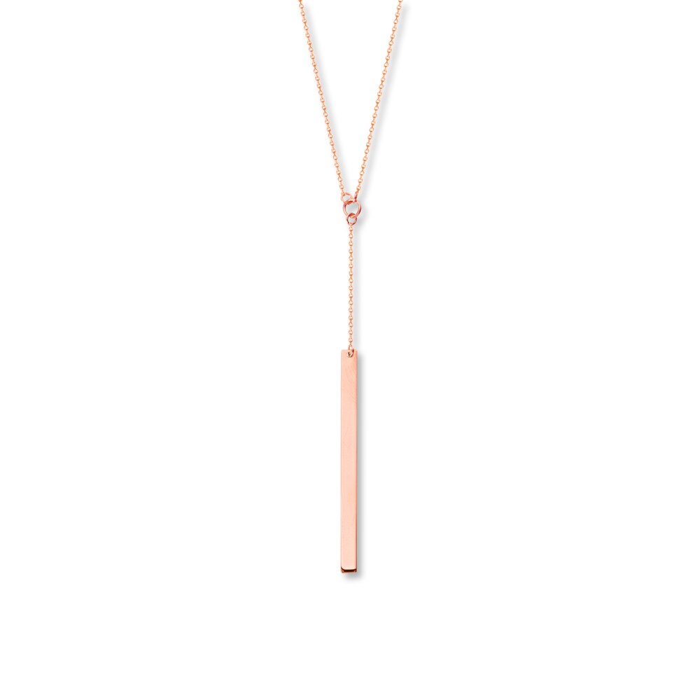 Bar Necklace 14K Rose Gold 16\"-18\" Adjustable ilbWLYND