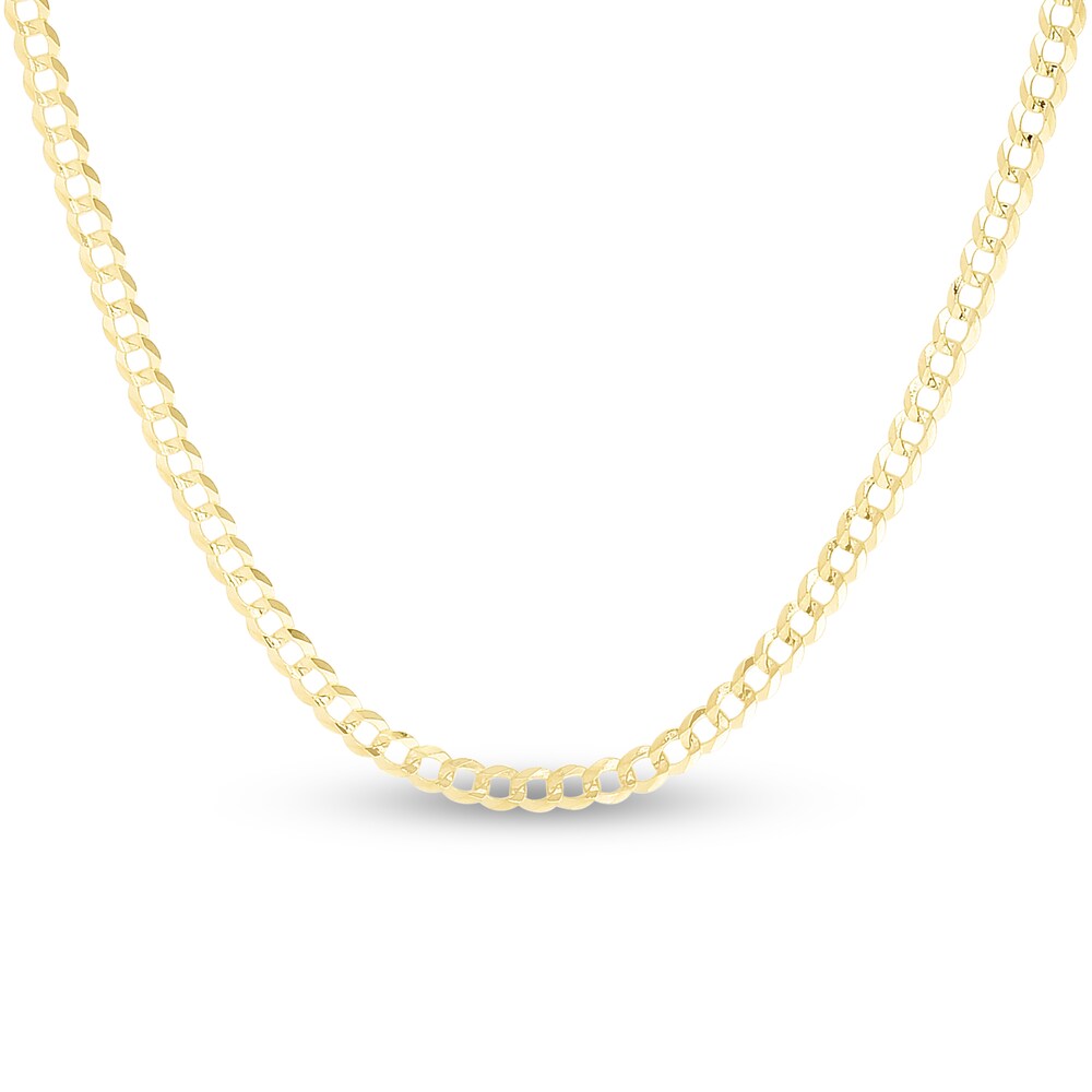 Curb Chain Necklace 14K Yellow Gold 18\" ioaYr417