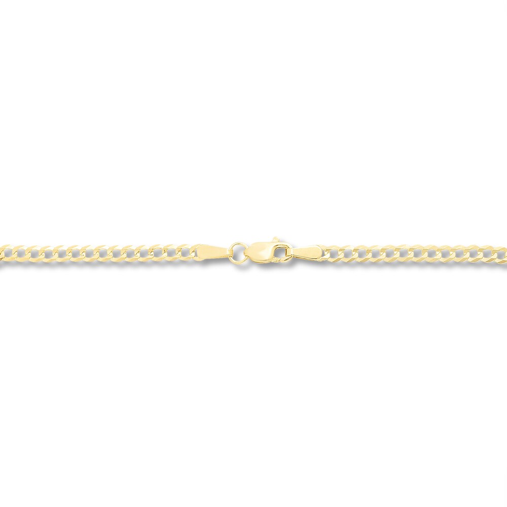 Curb Chain Necklace 14K Yellow Gold 18\" ioaYr417