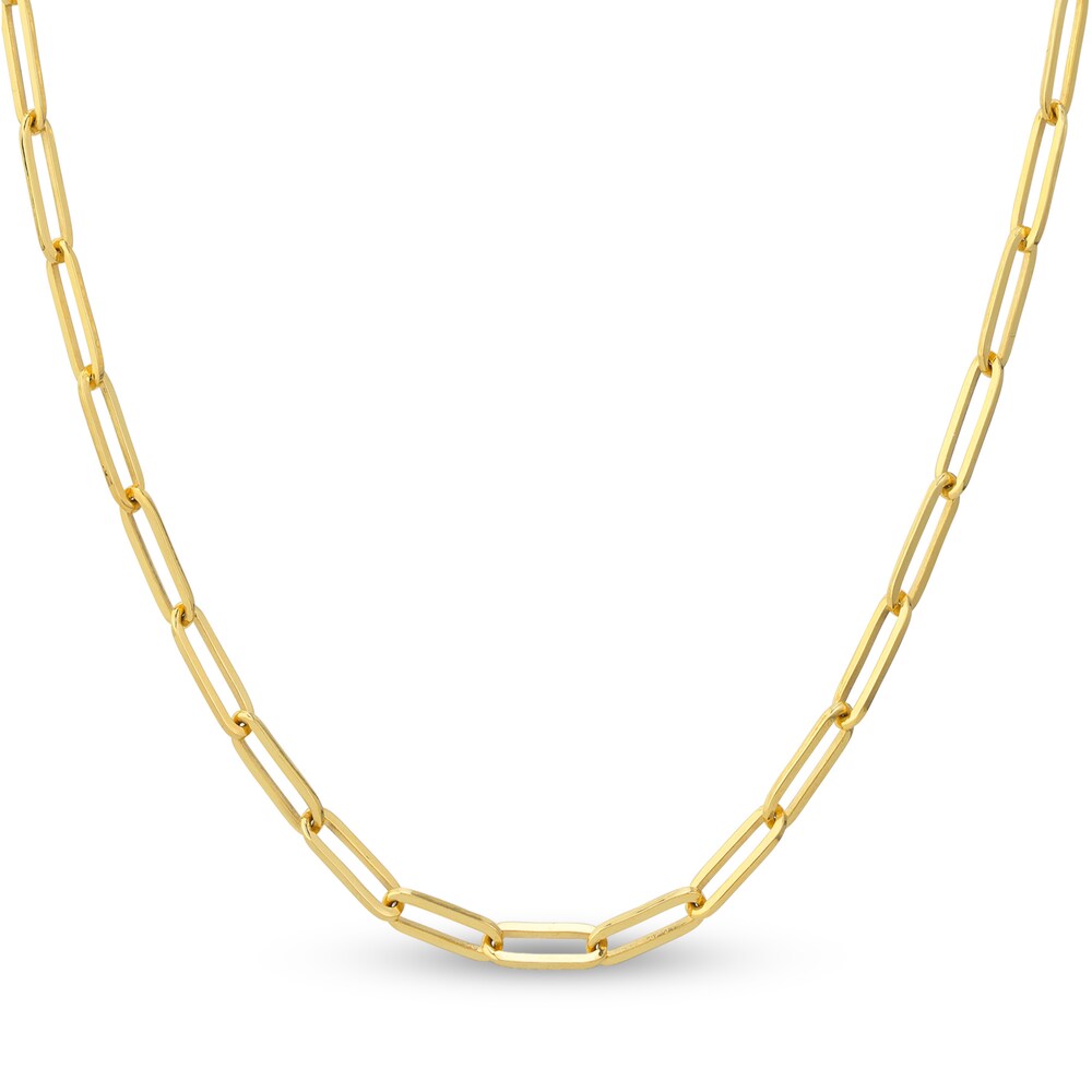 Paper Clip Chain Necklace 14K Yellow Gold 16" iqMARo9w