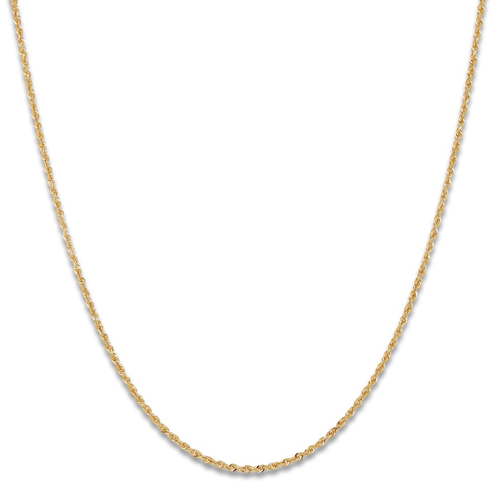 Solid Glitter Rope Necklace 14K Yellow Gold 18\" 1.8mm iuaedD4S