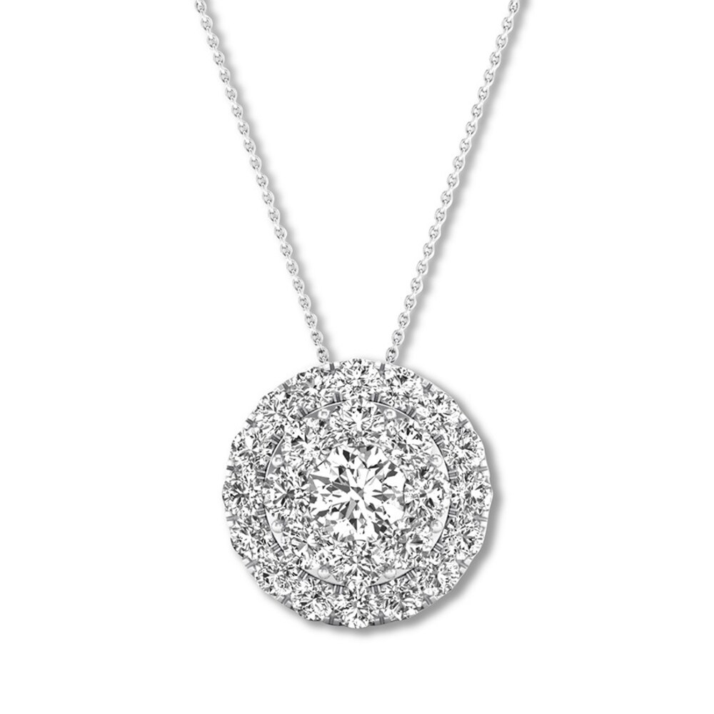 Diamond Necklace 1/2 carat tw Round 10K White Gold 16-18" Adj. iw5GQrB3